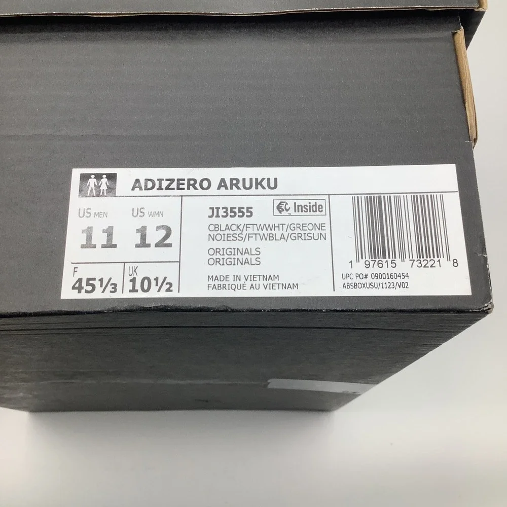 Adidas Adizero Aruku Originals‎ Running Shoes JI3555 Black White M 11 W 12 NWT